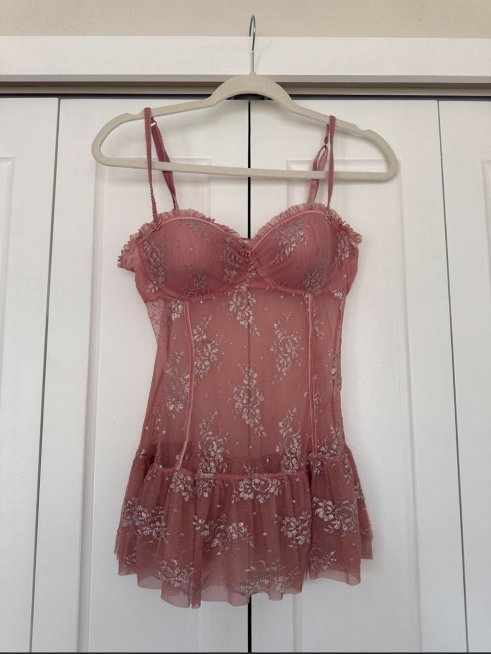 Y2K Victoria's Secret Floral Lace Babydoll Tank